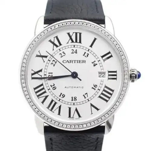 [国检认证/无保留价/95新] 卡地亚/cartier 自动机械 后镶钻 男表