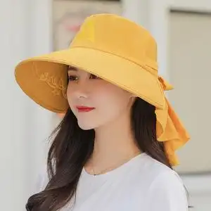 遮阳帽子女士夏季大沿防晒太阳帽户外骑车披肩干活采茶帽徒步凉帽
