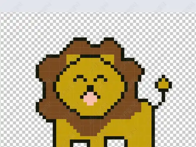 卡通像素小狮子