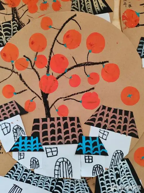 大班绘画作品柿柿如意