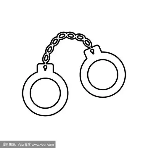 手铐轮廓图标线性