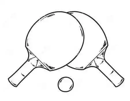 立体乒乓球的简笔画