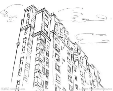 手绘小区简笔画