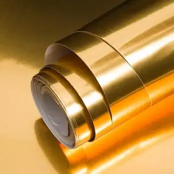 金色贴纸装饰防水自粘银色即时贴不干胶拉丝银金纸仿金属金箔贴纸