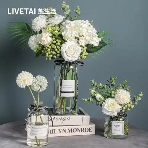 态生活ins北欧风鲜花水养透明小玻璃花瓶简约插花器客厅装饰摆件