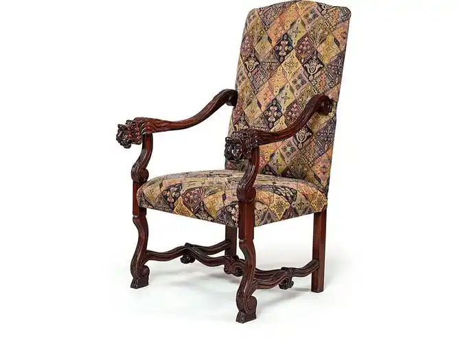 21 法国路易十四风格狮头扶手单椅_2015年夏季西洋古典家具拍卖会