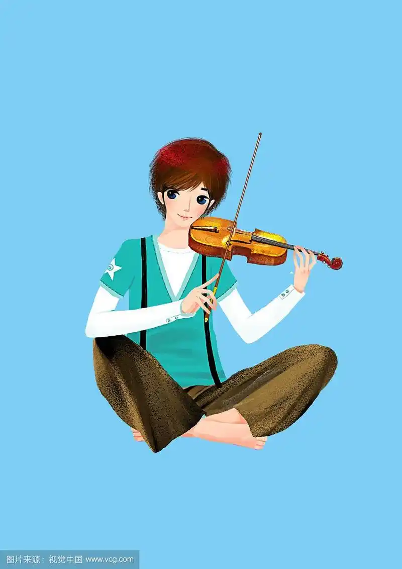 背景分离人物系列组图共3000多幅-拉小提琴的男孩