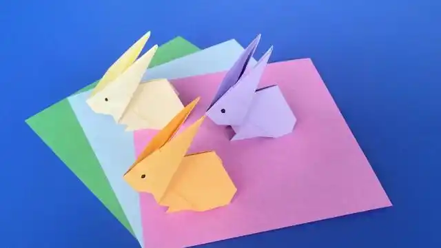 兔子折纸简单折法,可爱的立体小兔子,慢动作教程.