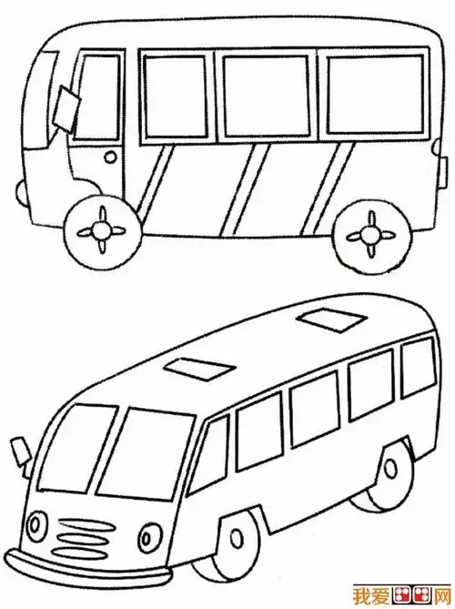 公共汽车简笔画图片大全 各种各样的公交车简笔画(5)_简笔画_儿童画