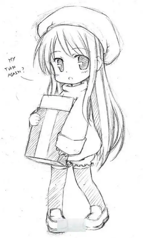 可爱卡通女生铅笔画彩色图片带颜色简单又漂亮铅笔画 素描 眼睛