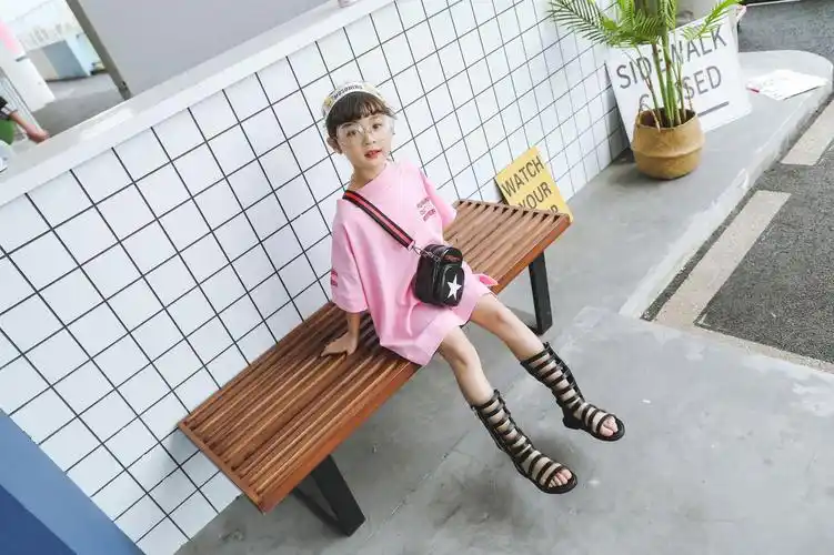 2020夏季新款韩版镂空女童罗马凉鞋露趾潮款高帮凉靴中小童鞋