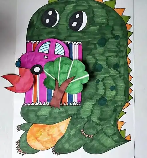 螺门幼儿园亲子创意折叠画