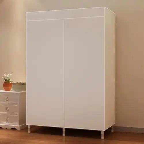 衣柜布衣柜子组装实木布艺收纳家用出租房用现代简约结实耐用咖啡色