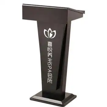 升升有财 创意简约会议演讲台黑色迎宾台时尚轻便式发言接待台礼宾台