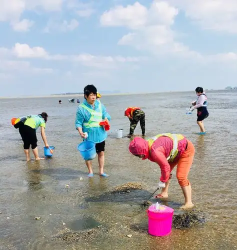 不专业的"赶海"却充满欢乐   在这里留下一幅"艳照",完成我拥抱大海