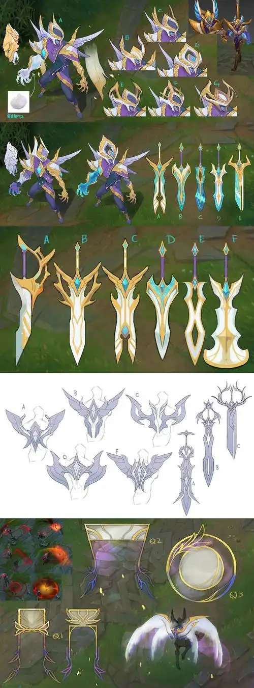 胜利之剑亚托克斯角色武器设计图美国概念设计师nataliepellmann画作