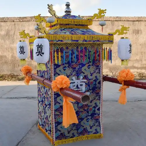 白事轿子 白事轿子中式八抬大轿殡葬灵轿抬骨灰盒花轿丧轿丧葬用品