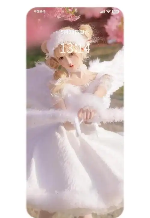 美女壁纸我看向彩虹满眼你的笑容