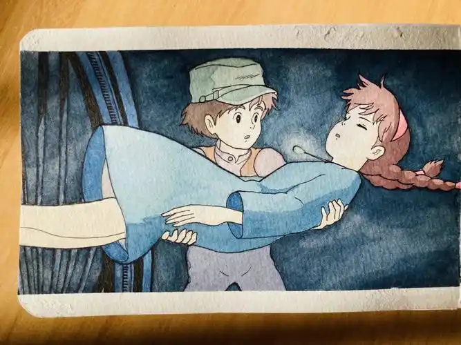 画一本宫崎骏动漫水彩no12天空之城