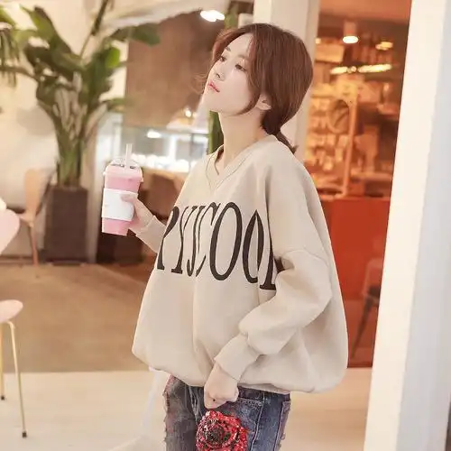 慵懒风无帽卫衣女春秋长袖2018新款韩版潮学生bf宽松ulzzang上衣