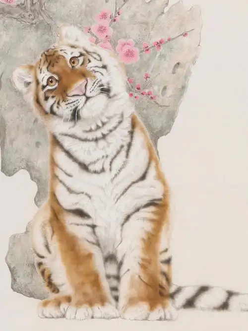 春天里的小老虎梅花这么坐着的我乖吗