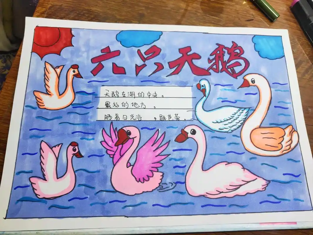 六只天鹅手抄报 #六只天鹅 #六只天鹅小报  - 抖音