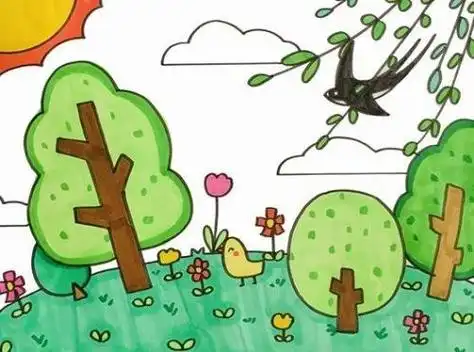 关于春天三月的简笔画 简笔画图片大全-蒲城教育文学网