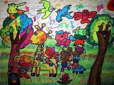 儿童简笔画森林舞会动物森林舞会简笔画儿童铅笔画图片大全-森林音乐
