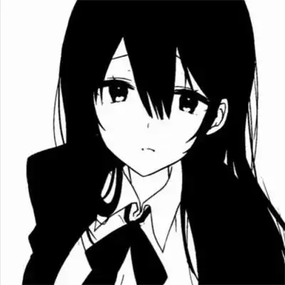 ins动漫女生头像黑白高清图片