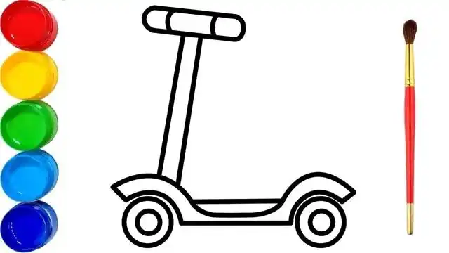 趣味简笔画:画滑板车