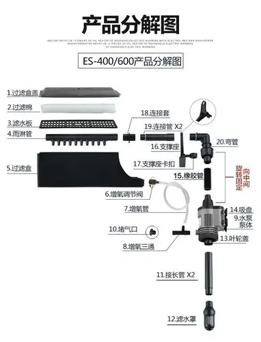 定制鱼缸过滤器三合一潜水泵超静音增氧泵水族箱过滤设备抽水泵循环泵