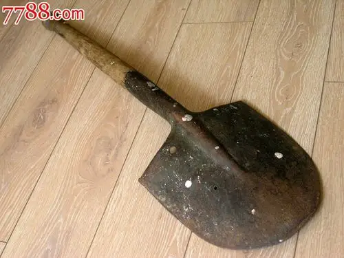 抗战收藏150301-抗日战争时期日军九八式步兵锹工兵铲70cm