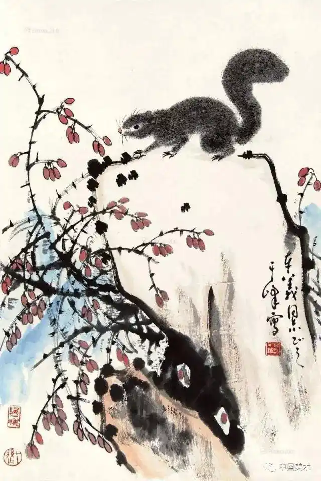 花鸟大师孙其峰画松鼠