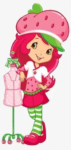 女孩吃草莓的动漫简笔画大图