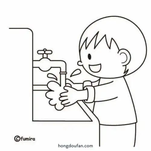 讲卫生勤洗手!洗手要如何画?-红豆饭小学生简笔画大全