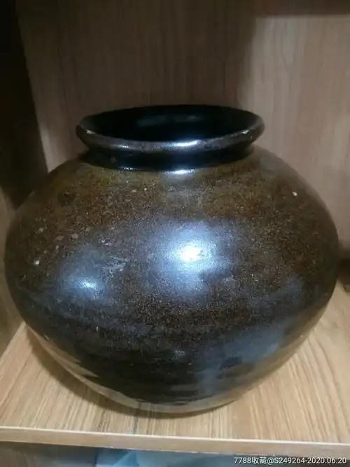 元代磁州窑唇口酱釉罐_酱釉瓷/紫金釉_珍宝阁范孟琦【7788瓷器】