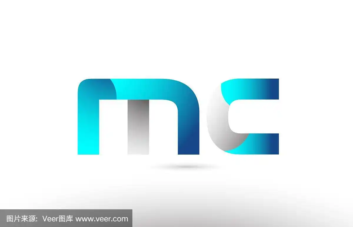 灰蓝色字母mc mc logo 3d设计