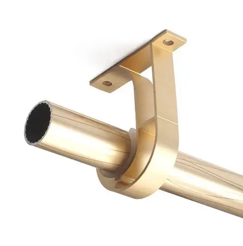 跨境窗帘杆支架罗马杆底座单双杆托架卡扣铝合金安装码顶侧装架子