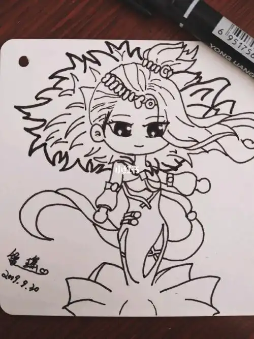 今天画的是王者荣耀英雄-甄姬有谁的本命英雄是她嘛!