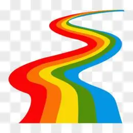 简约手绘弯曲彩虹跑道装饰素材