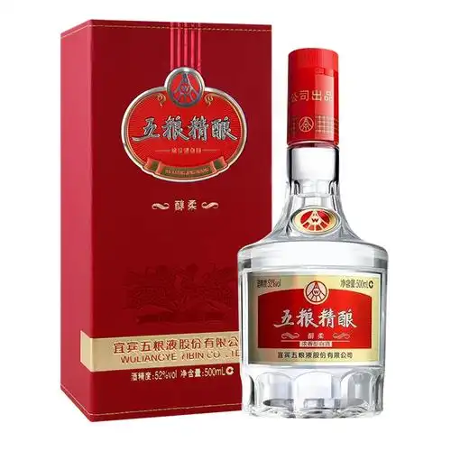 五粮液股份有限公司出品 国产白酒礼盒 52度浓香型 五粮精酿 500ml 单