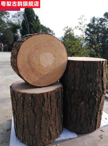 &实木墩子原木凳子天然木桩树墩原木桩树桩松木树墩子底座花