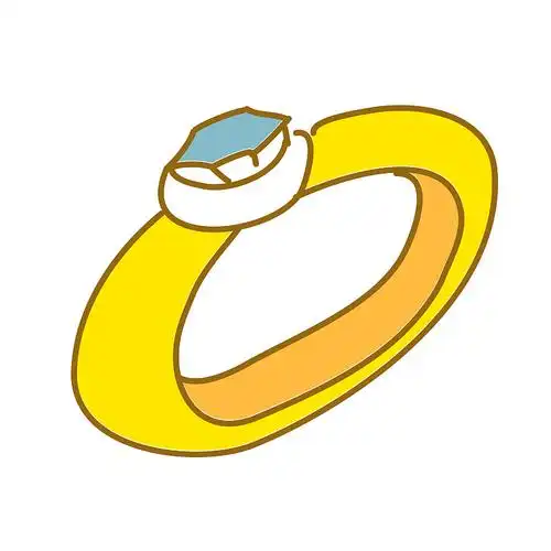 手绘结婚戒指与钻石涂鸦插画下载