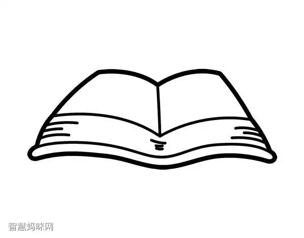 翻开的书本简笔画图片