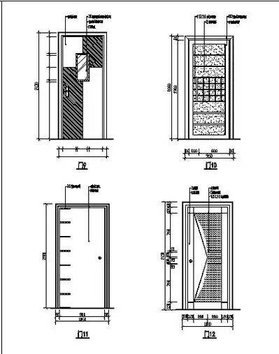 各类装饰门集dwg学习cad图纸