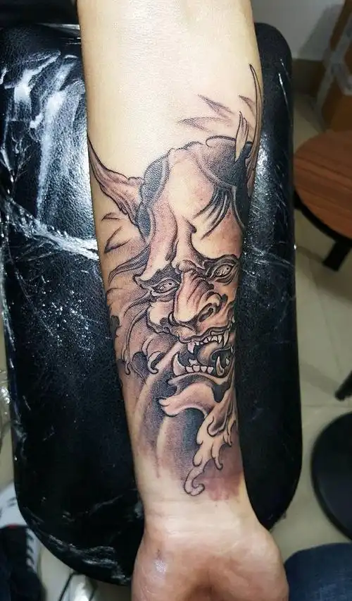 般若纹身图片_手臂传统人物鬼神般若成品纹身图案