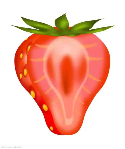 切开的草莓手绘插画