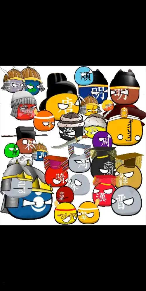 当史图馆波兰球中国历史第二板的朝代球一起合影