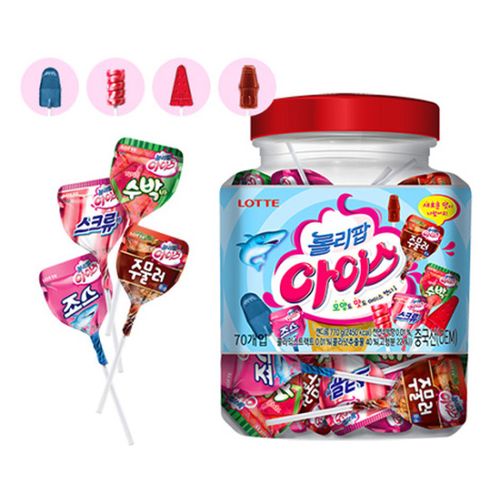 韩国进口零食乐天lotte洛丽波冰淇淋什锦水果风味棒棒糖61儿童节