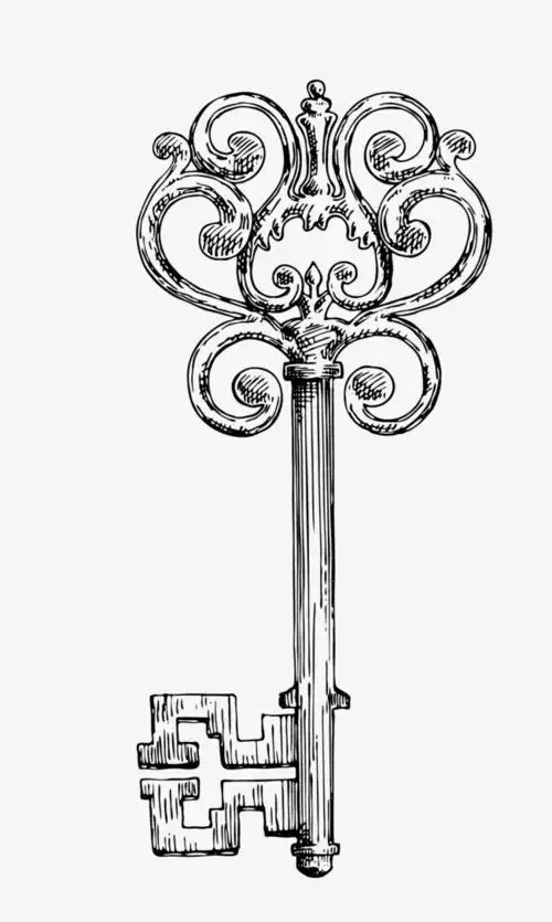 钥匙线稿手绘钥匙